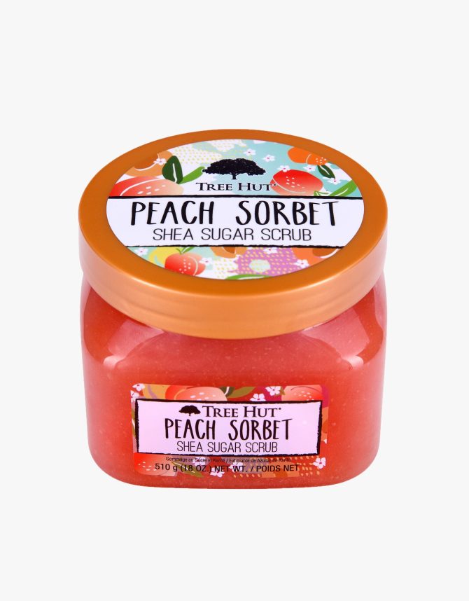 peach sorbet shea sugar scrub