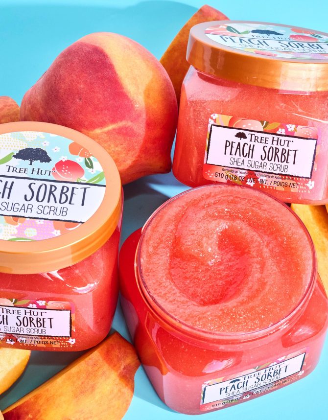 peach sorbet shea sugar scrub